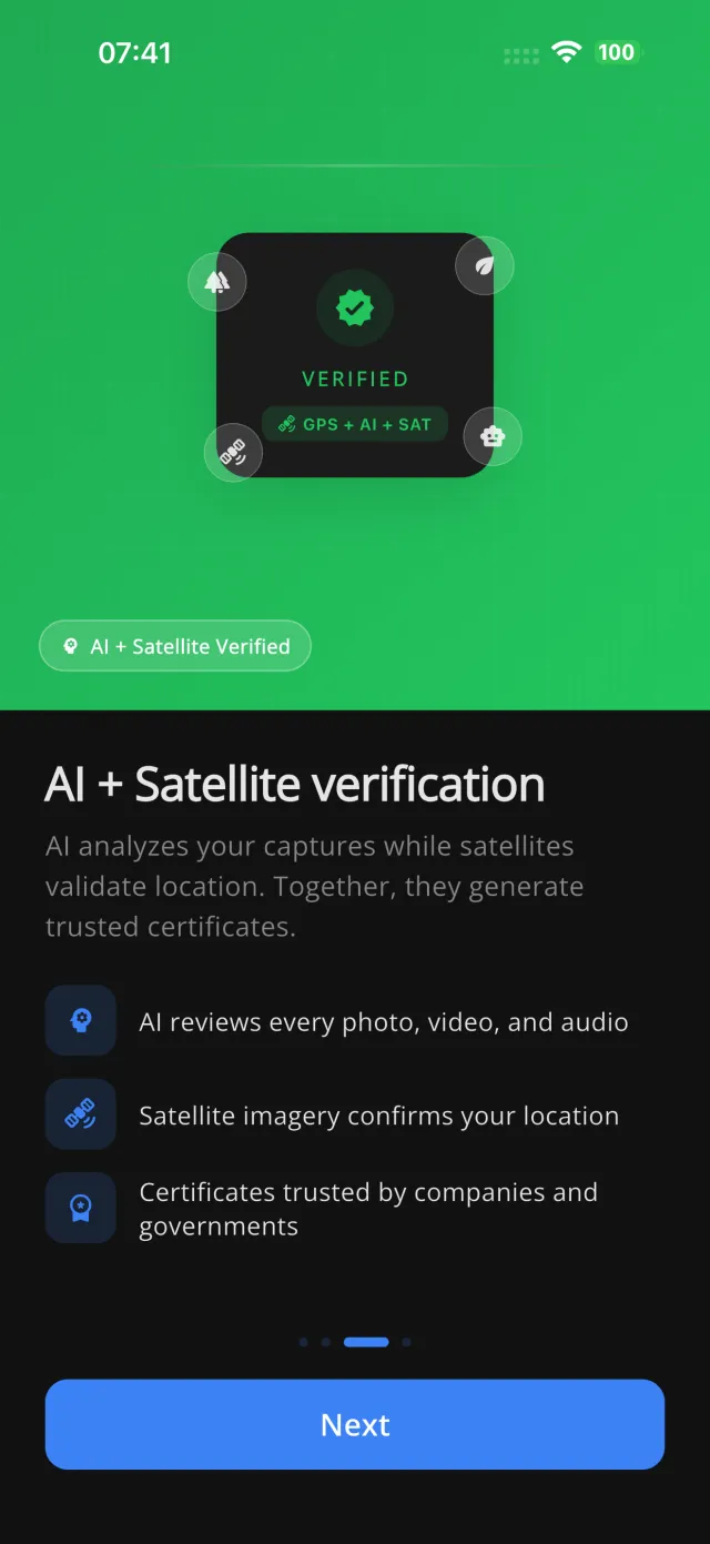 Trust Carbon App - AI + Satellite Verification